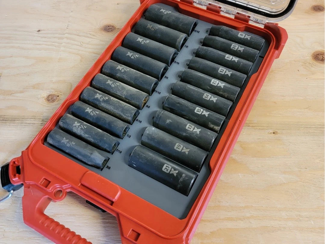 12-piece deep impact socket slim packout insert