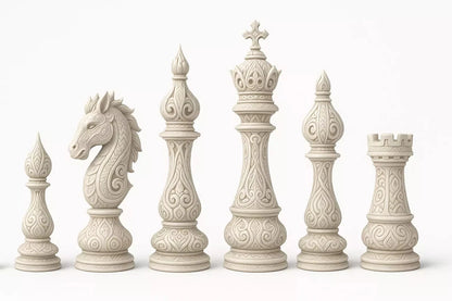 Exquisite Filigree Custom Chess Set - 3D Printed Art - Unique Gift for Players