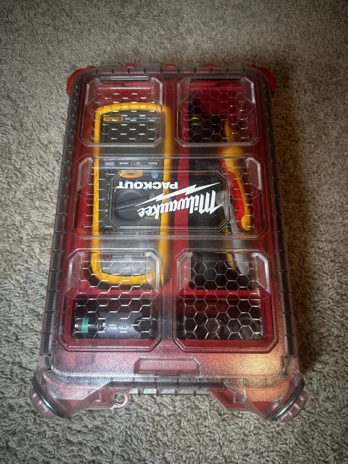 milwaukee packout insert 3d printed multimeter organizer insert red