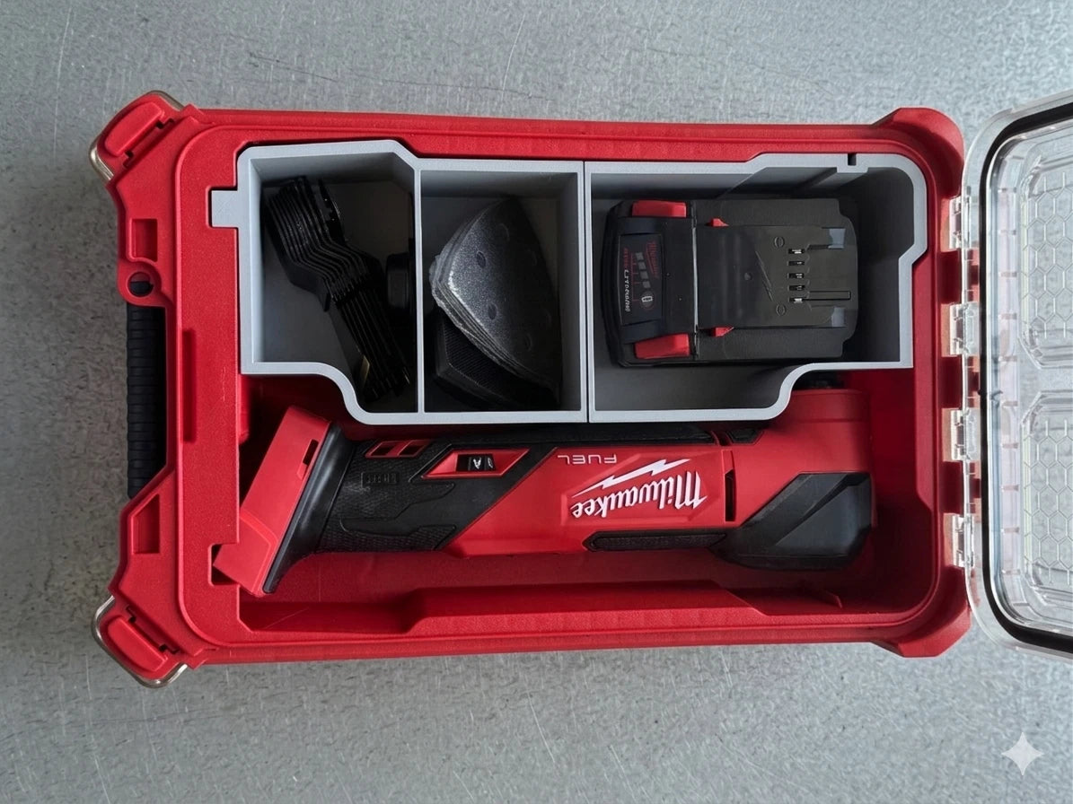 milwaukee packout insert for m18 oscillating multi-tool — custom gray insert
